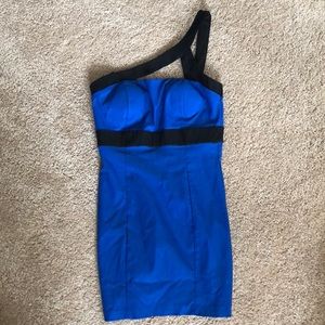 Sexy Royal blue one shoulder dress